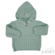 HD18-SG: Sage Green Cable Knit Hoodie (6-24 Months)